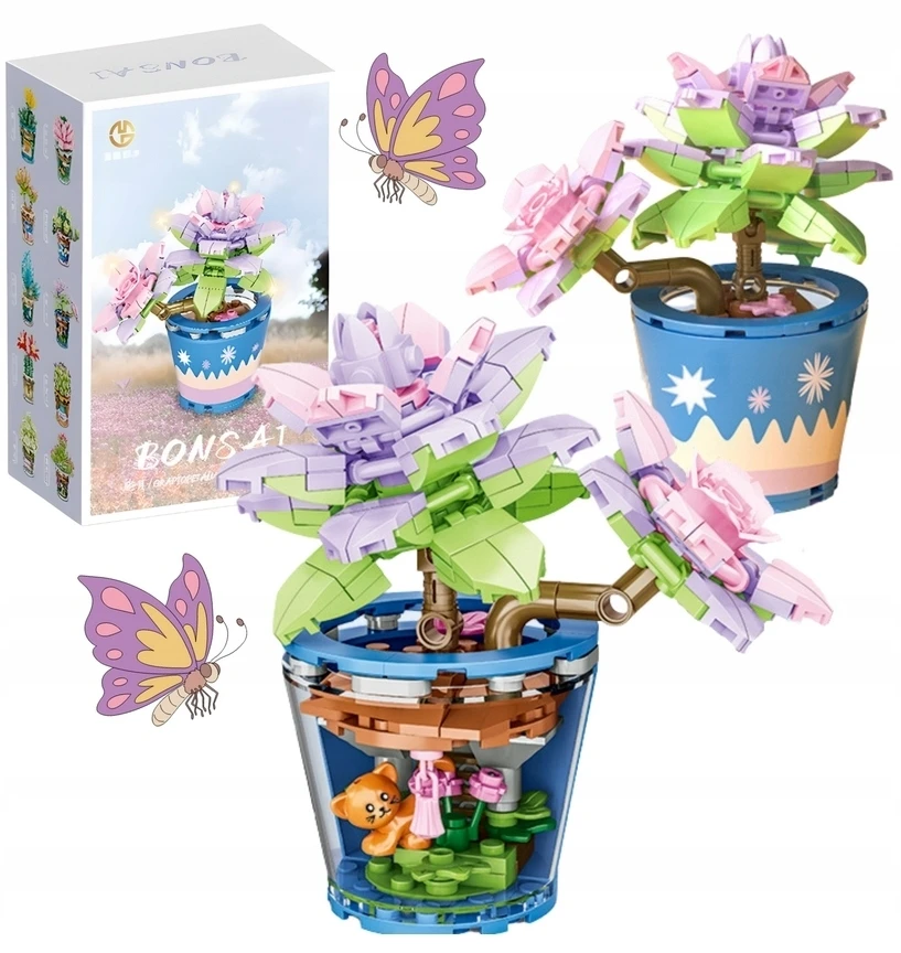 Para Toys Didelis gėlių kaladėlių rinkinys vaikams, dekoratyvinis 3D kačiukas, kūrybingas Dovanai