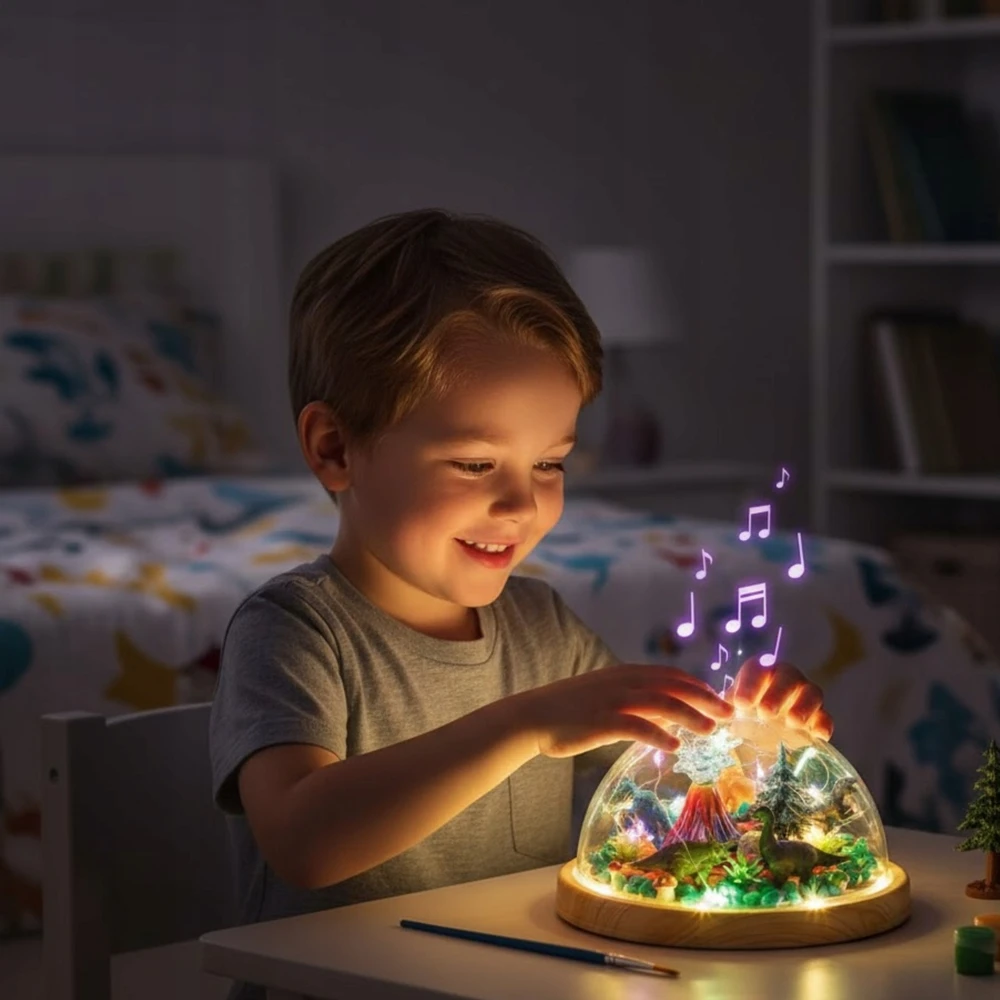 Para Toys Dinozaurų naktinio apšvietimo rinkinys Kūrybinis terariumo „pasidaryk pats“ dovana berniukui