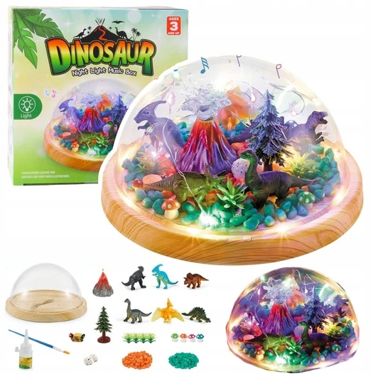 Para Toys Dinozaurų naktinio apšvietimo rinkinys Kūrybinis terariumo „pasidaryk pats“ dovana berniukui