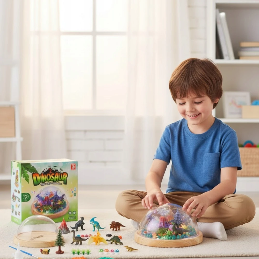 Para Toys Dinozaurų naktinio apšvietimo rinkinys Kūrybinis terariumo „pasidaryk pats“ dovana berniukui