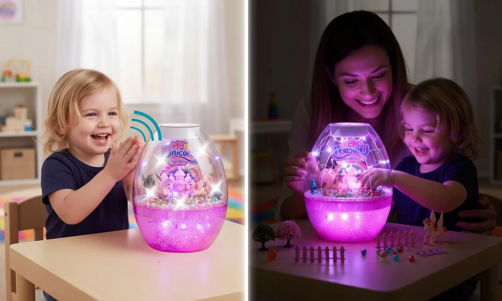 Para Toys Kūrybinis „pasidaryk pats“ rinkinys „Unicorn“ naktinė lempa, valdoma balsu, skirta vaikų dienai