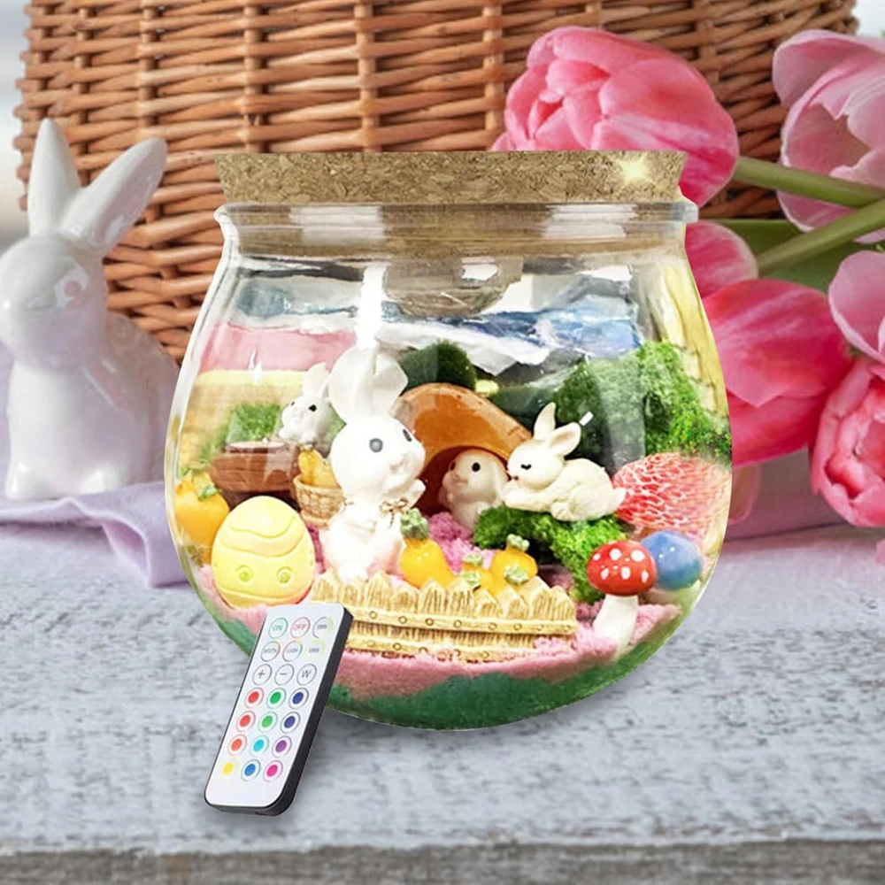 Para Toys KŪRYBINIS RINKINYS MAGICAL TERRARUIM RABBIT LED NAKTINĖ LAMP DOVANA VAIKAMS