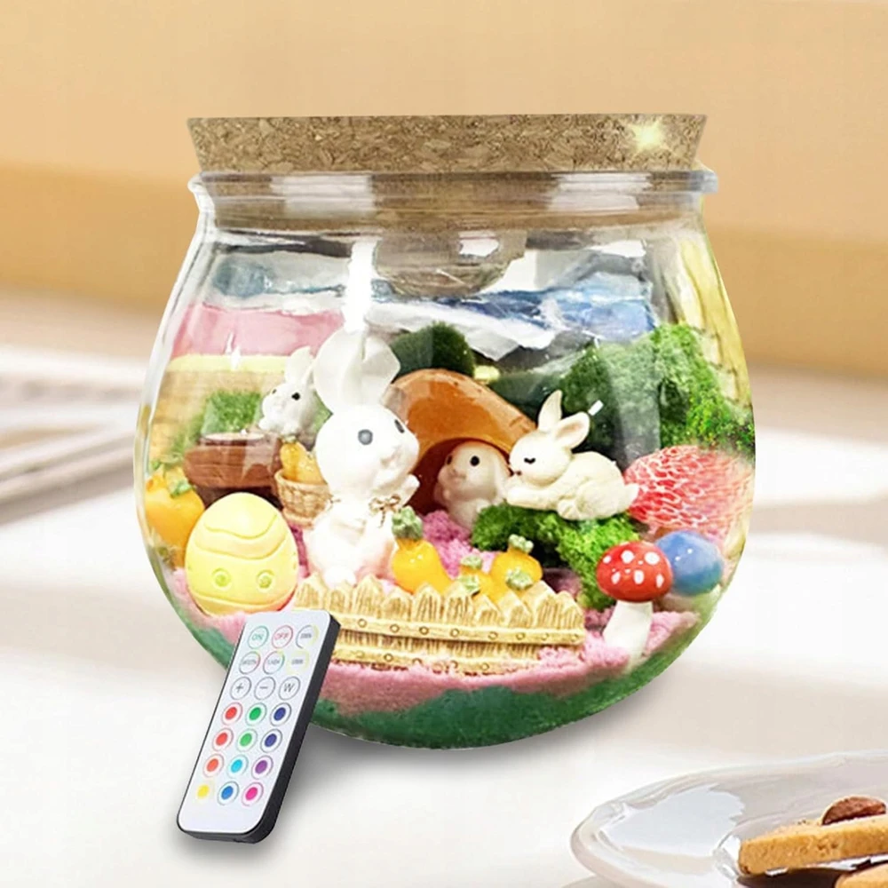 Para Toys KŪRYBINIS RINKINYS MAGICAL TERRARUIM RABBIT LED NAKTINĖ LAMP DOVANA VAIKAMS