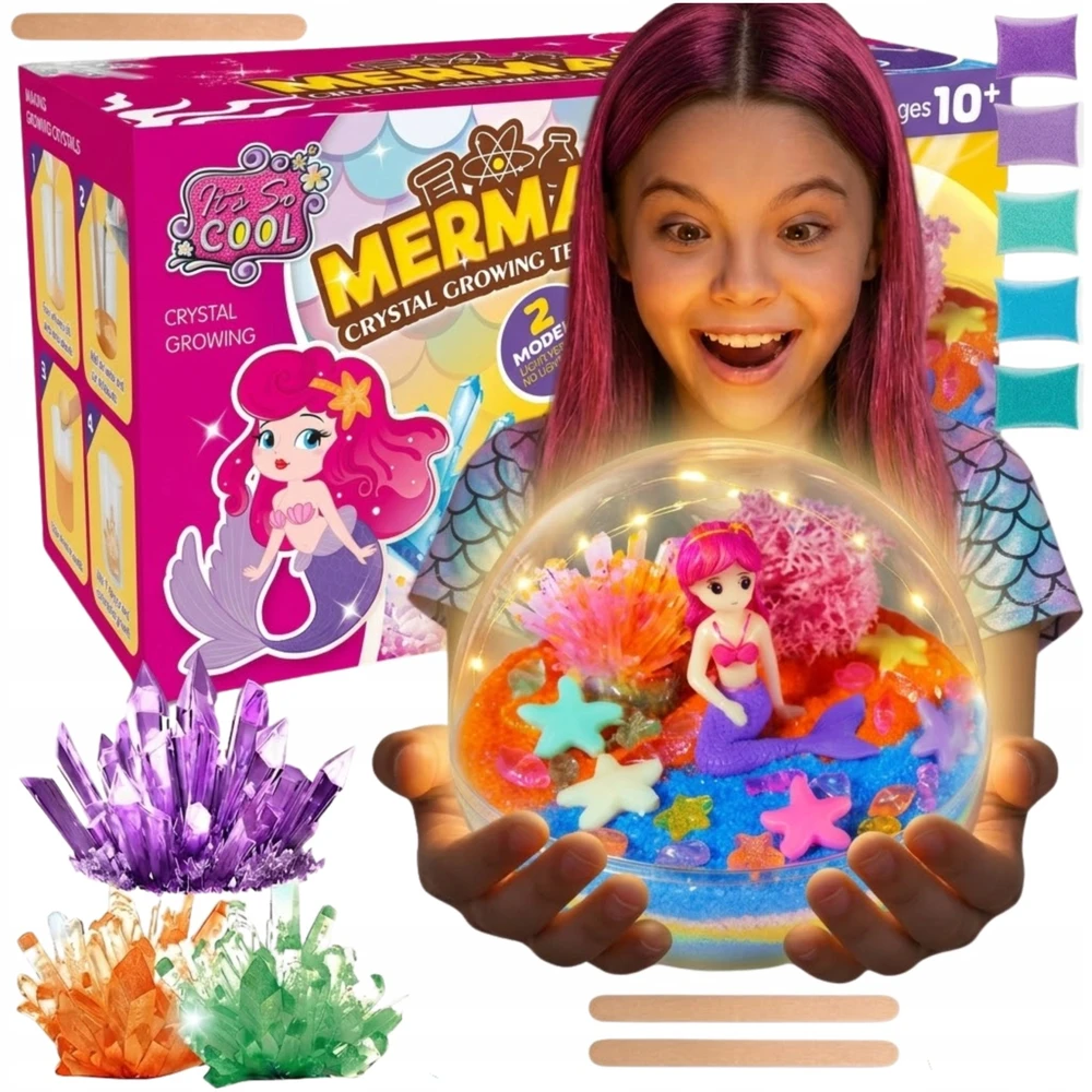 Para Toys Mermaid Set Creative Girls Night Light Led Sand Dovana pasidaryk pats