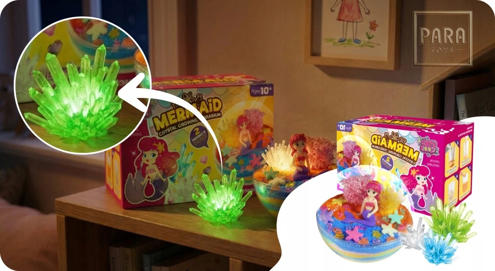 Para Toys Mermaid Set Creative Girls Night Light Led Sand Dovana pasidaryk pats