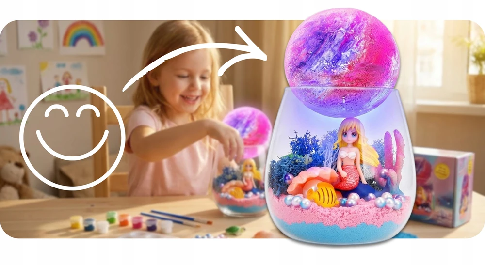 Para Toys MERMAID TERRARIUM CRAFT RINKINYS VAIKAMS LED RGB FIRMĖS PARA ŽAISLAI
