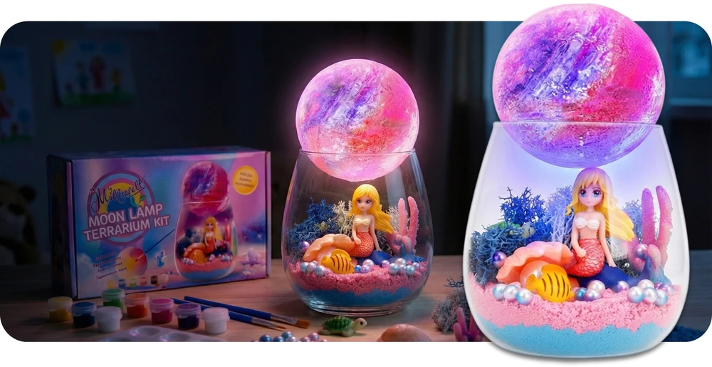 Para Toys MERMAID TERRARIUM CRAFT RINKINYS VAIKAMS LED RGB FIRMĖS PARA ŽAISLAI