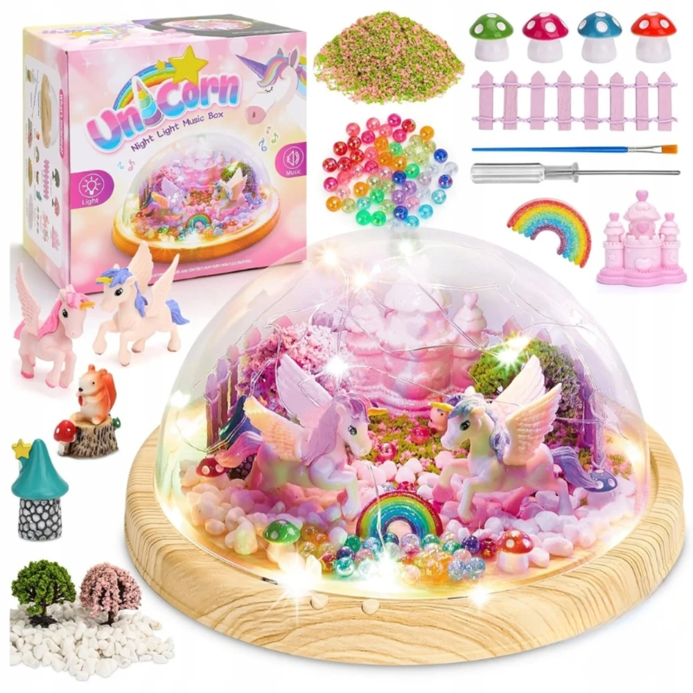 Para Toys VIENRAGIS NAKTINĖ LAMP KŪRYBINIS RINKINYS MUZIKA LED RGB UNICORN DOVANA