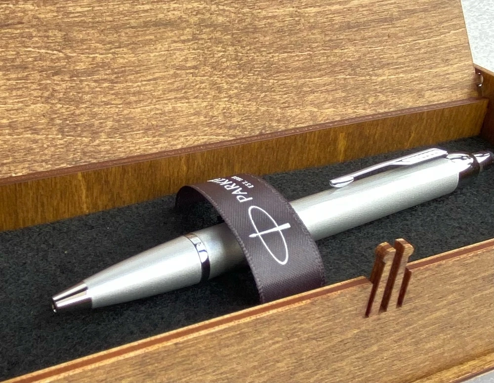 Parker Im Automatinis Rašiklis, Mėlynas Rašalas, Sidabrinis