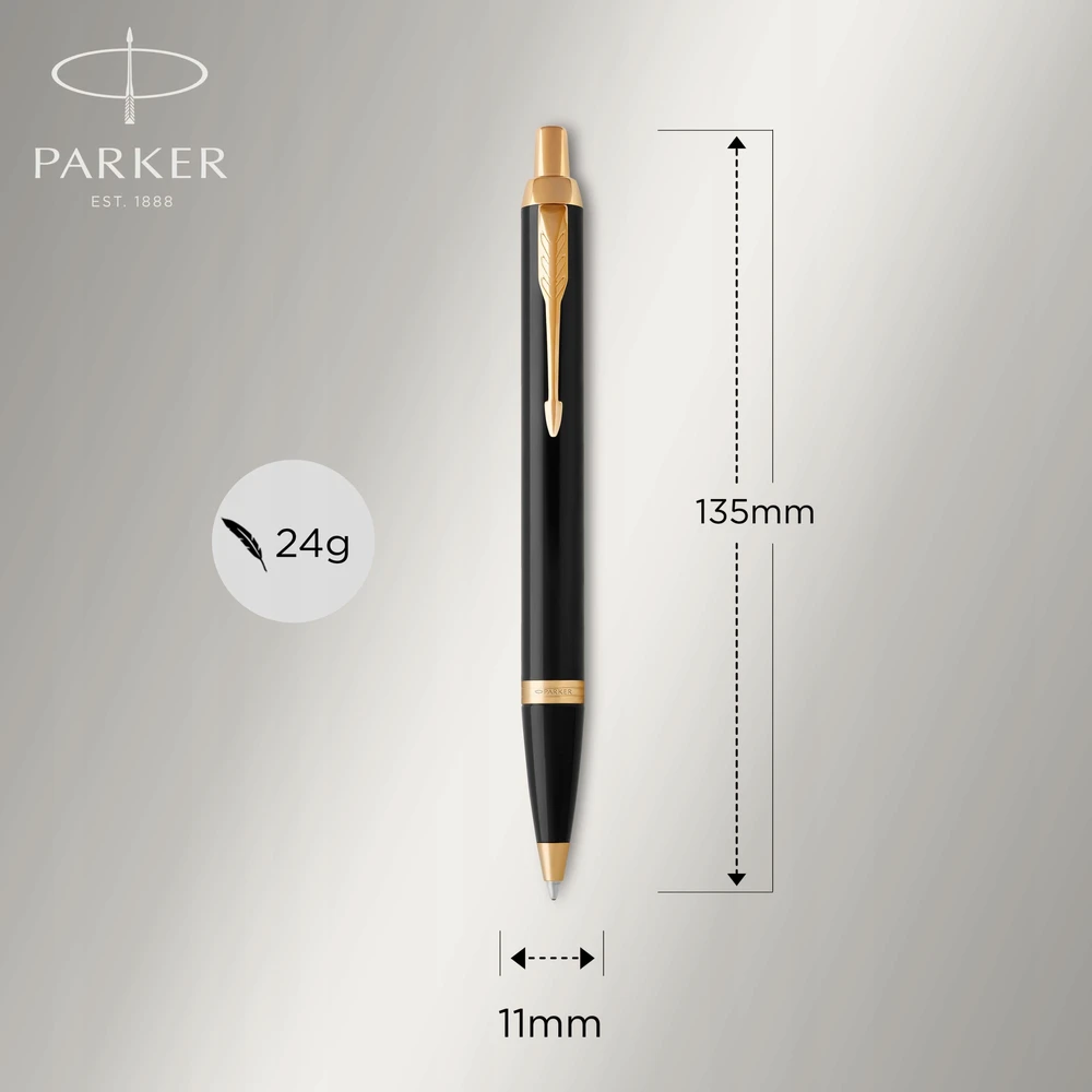 Parker Im Gt paauksuotas tušinukas su graviruota Premium dėžute su Parker užrašų knygele