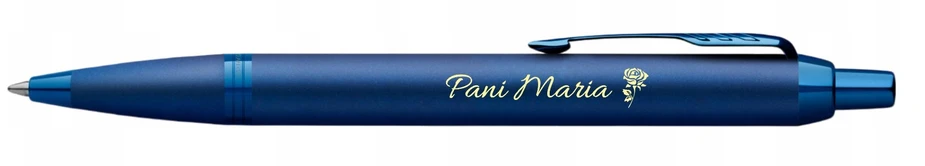 Parker Im Monochrome Mėlyna rašiklis su graviravimu ir plokštele