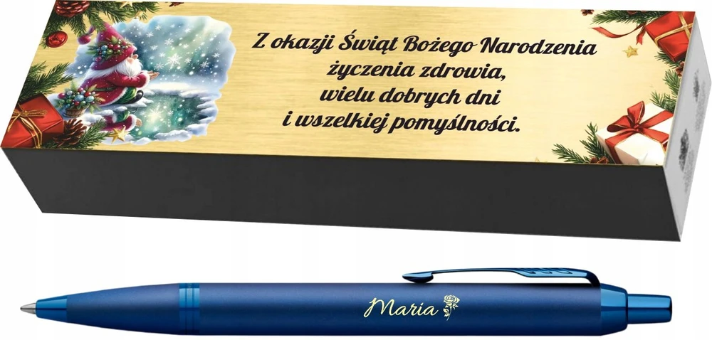 Parker Im Monochrome Mėlyna rašiklis su graviravimu ir plokštele