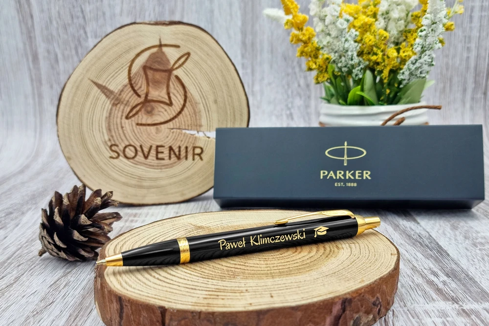 Parker Im rašiklis, juodas Gt su lazeriniu graviravimu