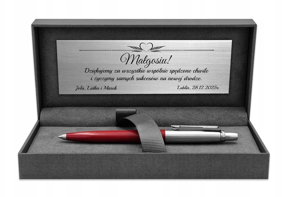 Parker Jotter 60 Raudonasis rašiklis su dėklu ir graviravimu