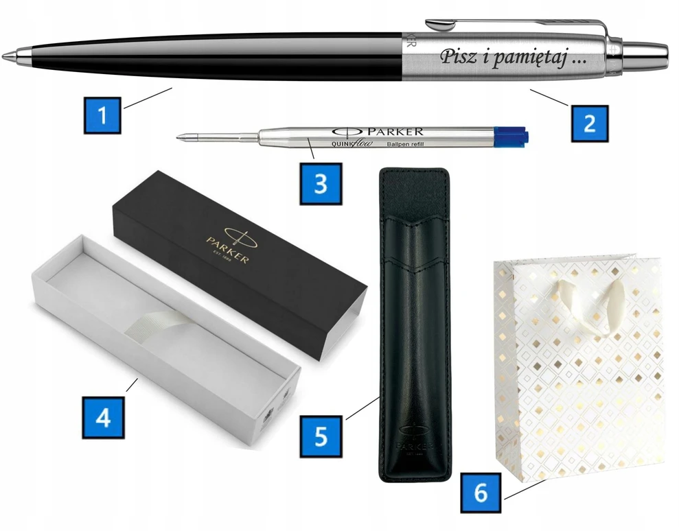Parker Jotter Originals Juodas rašiklis su graviravimu ir dėklu