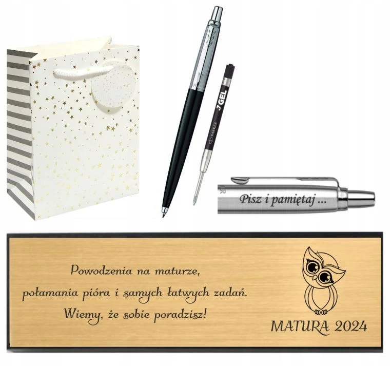 Parker Jotter rašiklis su geliniu juodu rašikliu ir graviravimu
