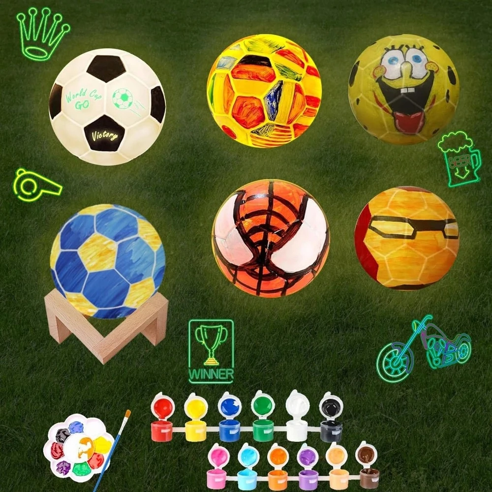 „Pasidaryk pats“ 3D naktinės šviesos futbolo piešimo rinkinys vaikams