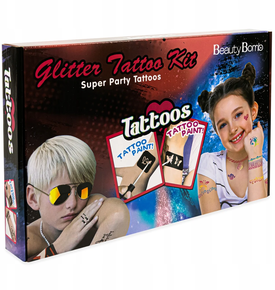 pasidaryk pats blizgučių tatuiruočių rinkinys šablonai žymekliai vaikams Click4Toys įvairiaspalvis