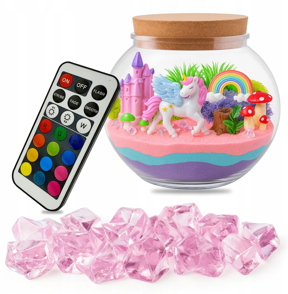 „Pasidaryk pats“ UNICORN KIT KŪRYBINIS MAGICAL TERRARIUM LED FONINIS ŠVIETIMAS + NUOTOLINIO PULTAS
