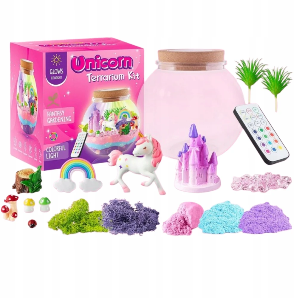 „Pasidaryk pats“ UNICORN KIT KŪRYBINIS MAGICAL TERRARIUM LED FONINIS ŠVIETIMAS + NUOTOLINIO PULTAS