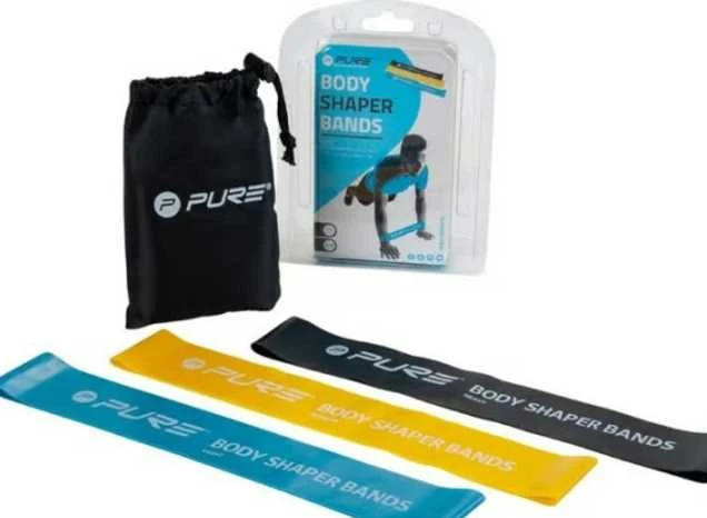 Pure2Improve | Body Shaper Bands, Set of 3 | Juodas, Mėlyna and Geltona