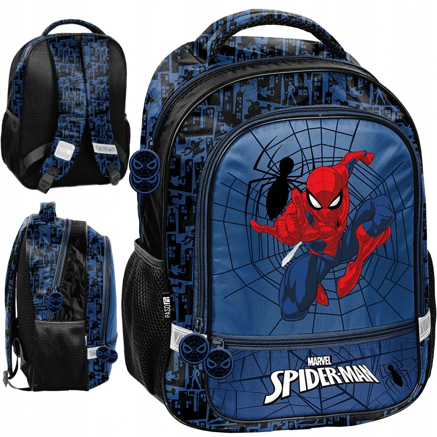 Paso Kuprinė "spider-man" berniukams, 1-4 klasei, su daug skyrių