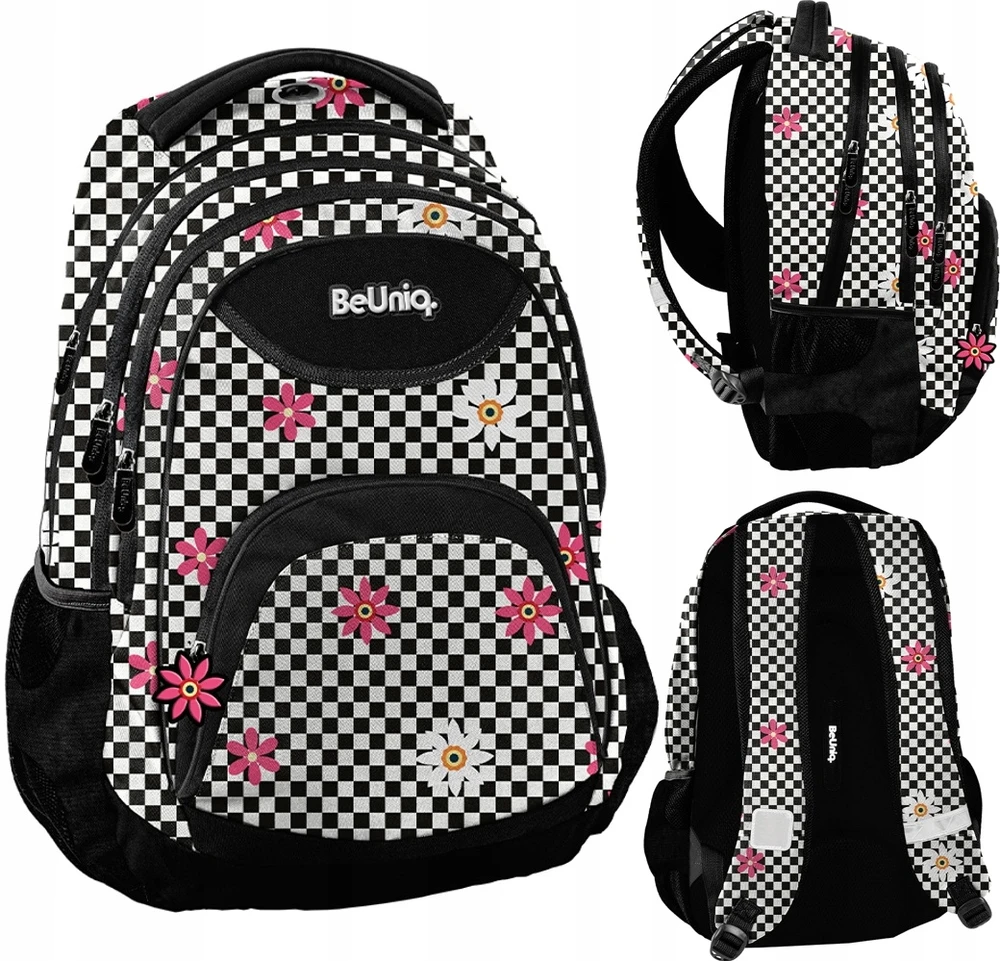 Paso Mokyklinė kuprinė BeUniq Grille-Flowers BU26RK-2708, 41 × 31 × 16 cm