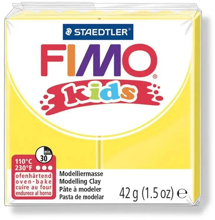 Pasta Fimo Vaikams - FIMO - Fimo Kids Geltona - 42g - Lanksti - Vaikams nuo 8 metų