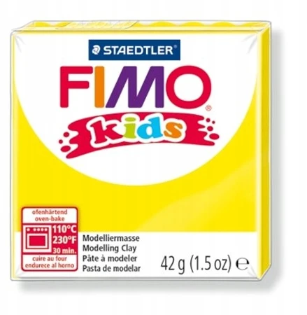 Pasta Fimo Vaikams - FIMO - Fimo Kids Geltona - 42g - Lanksti - Vaikams nuo 8 metų