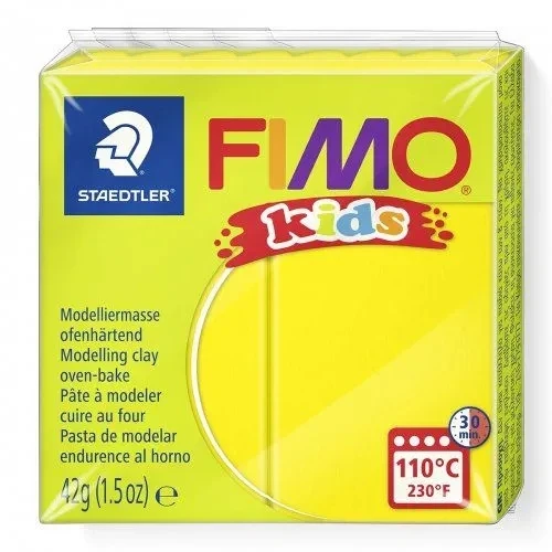 Pasta Fimo Vaikams - FIMO - Fimo Kids Geltona - 42g - Lanksti - Vaikams nuo 8 metų