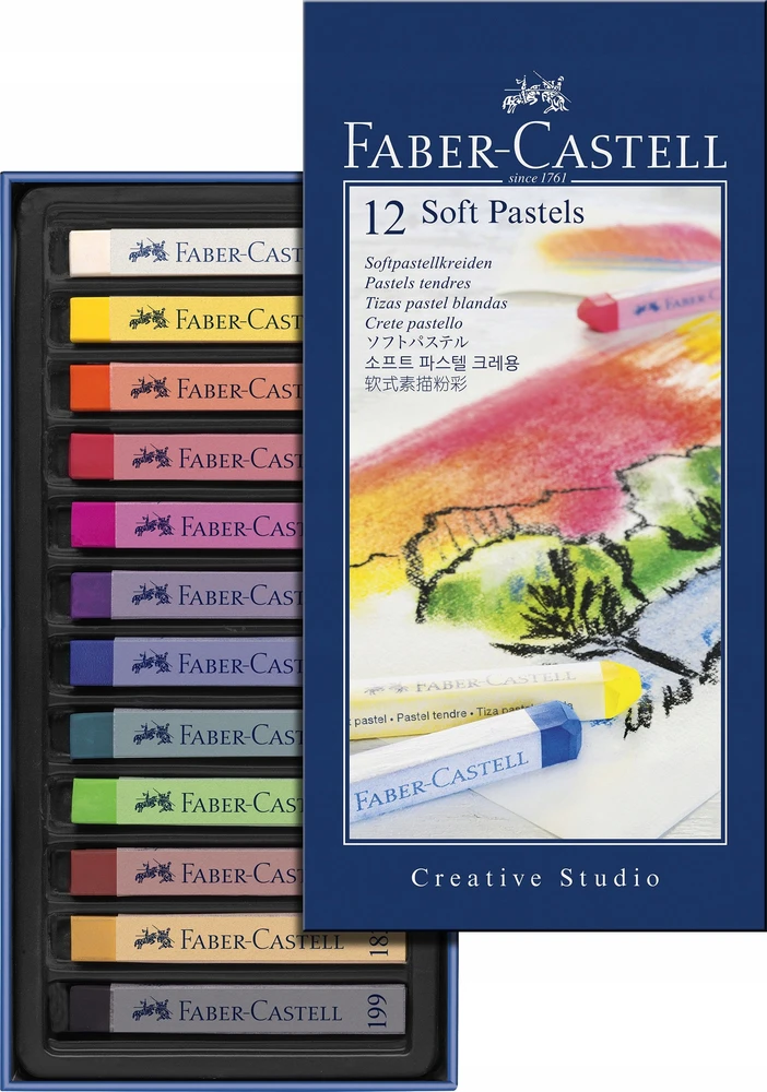 Pastelinės kreidelės Faber-Castell Goldfaber, 12 spalvų