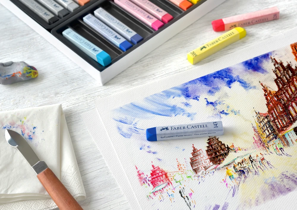 Pastelinės kreidelės Faber-Castell Goldfaber, 12 spalvų