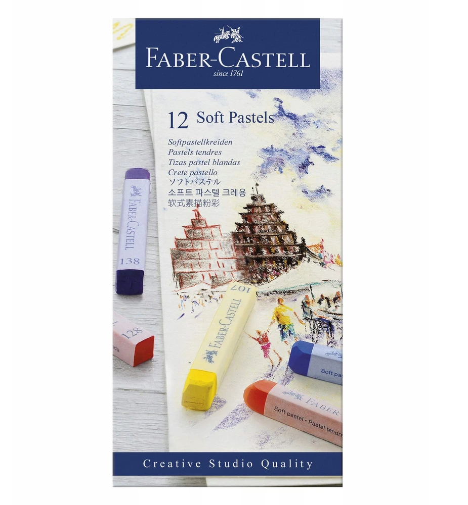 Pastelinės kreidelės Faber-Castell Goldfaber, 12 spalvų