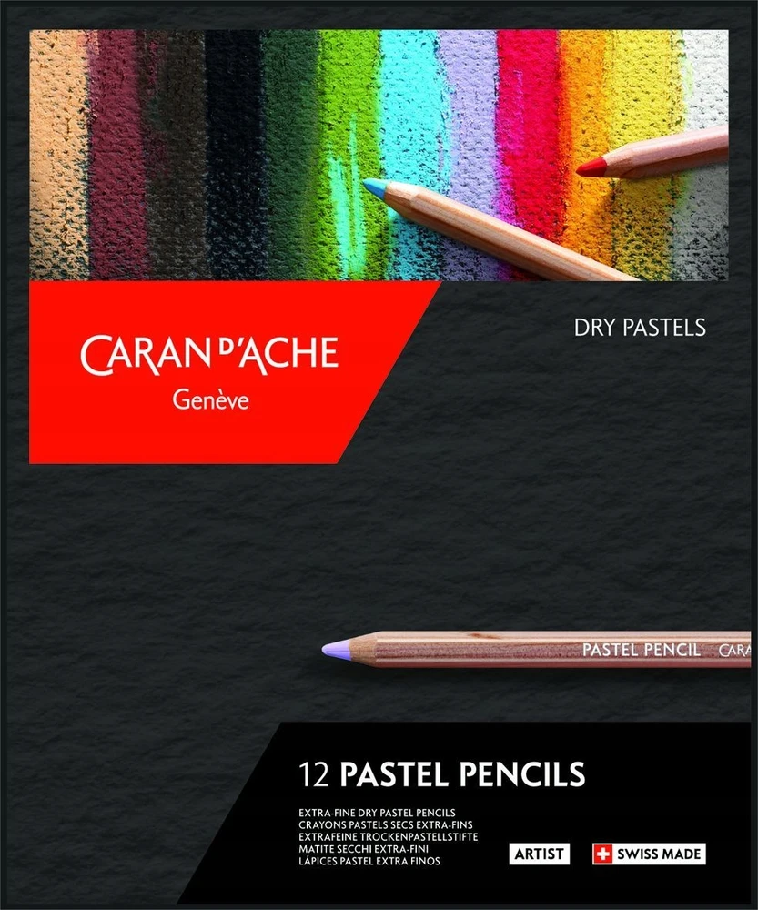 Pasteliniai pieštukai Caran d'Ache 12 spalvų
