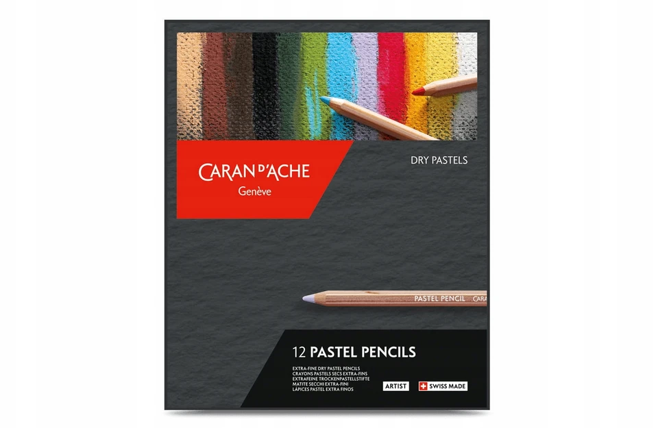 Pasteliniai pieštukai Caran d'Ache 12 spalvų