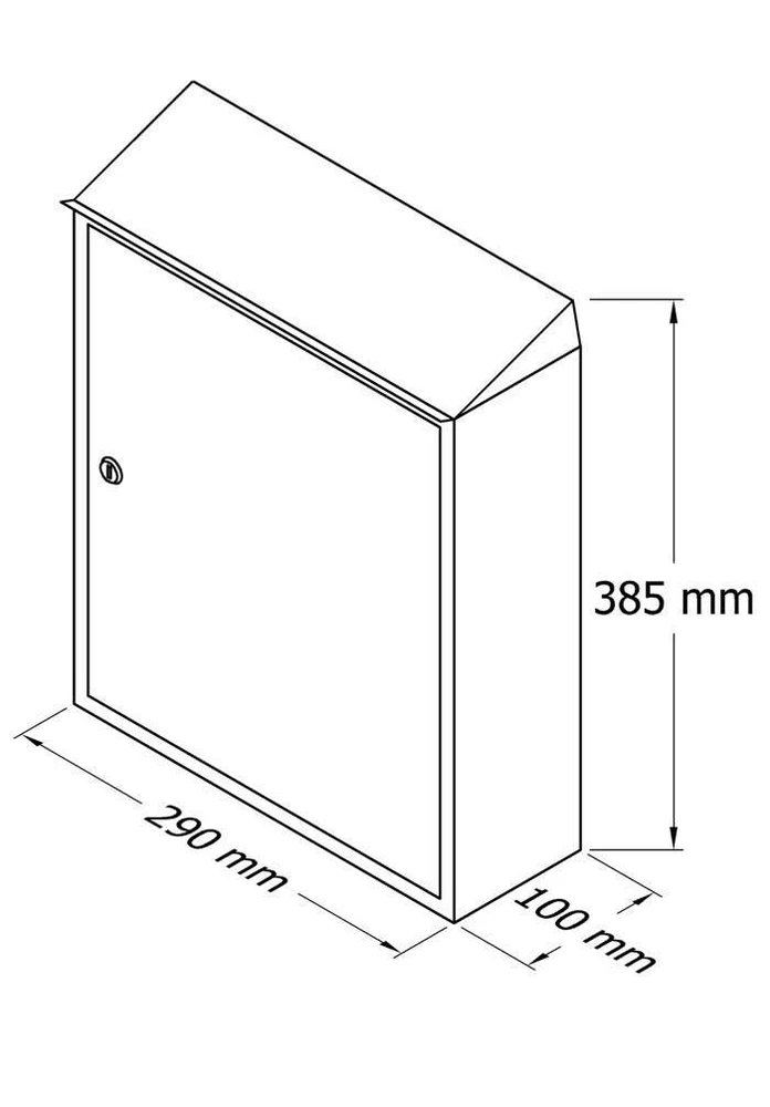 Glori Ir Ko Pašto dėžutė PD 900, 385 x 290 x 100 mm, vario sp.