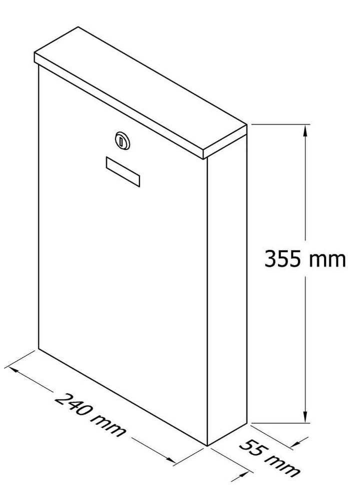 Glori Ir Ko Pašto dėžutė PD 955, 355 x 240 x 50 mm, pilkos sp.