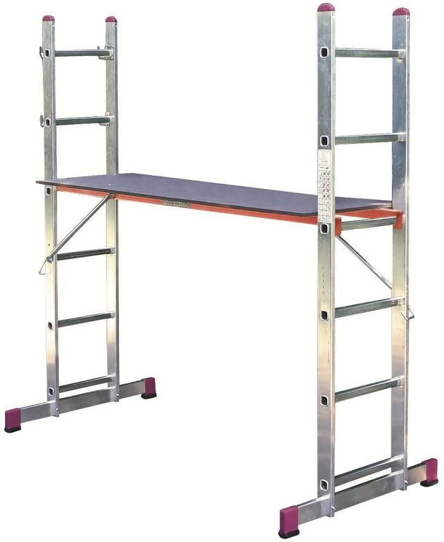 Pastolinės kopėčios KRAUSE, aliumininės, universalios, 2 x 6, darbinis aukštis - 375 cm