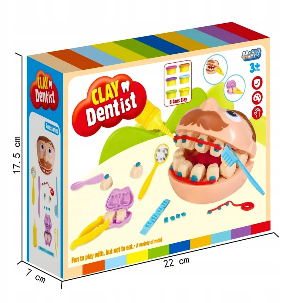 PASTRY DENTIST PASTRY PLAYSTINE KŪRYBINIS RINKINYS PRIEDAI