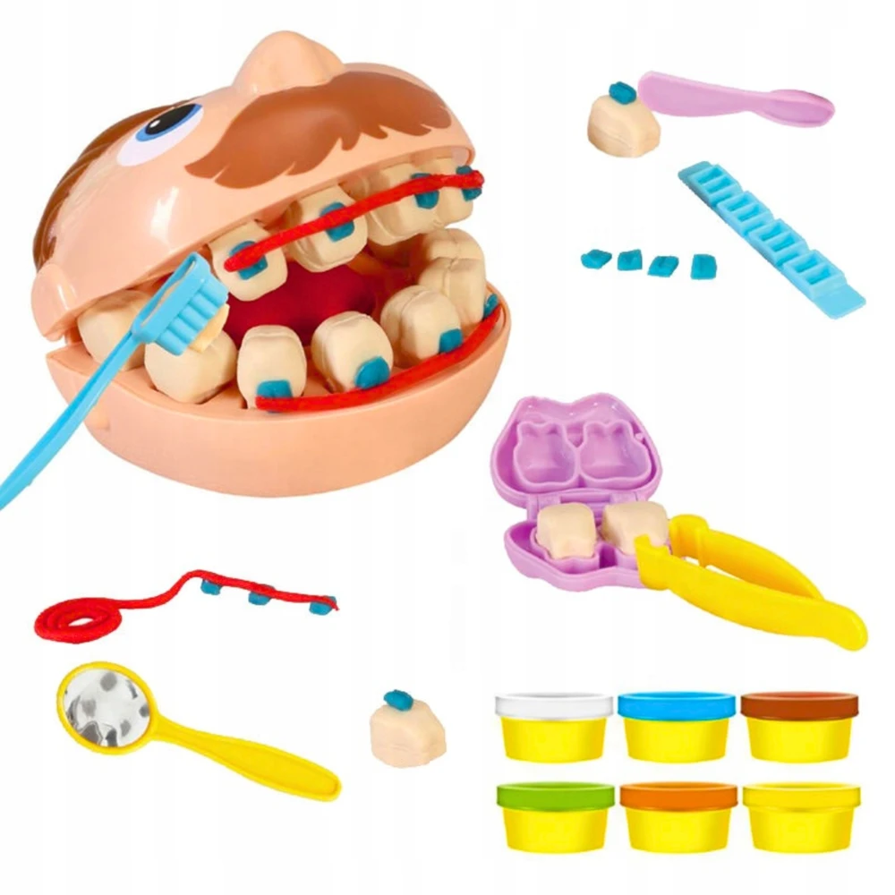 PASTRY DENTIST PASTRY PLAYSTINE KŪRYBINIS RINKINYS PRIEDAI