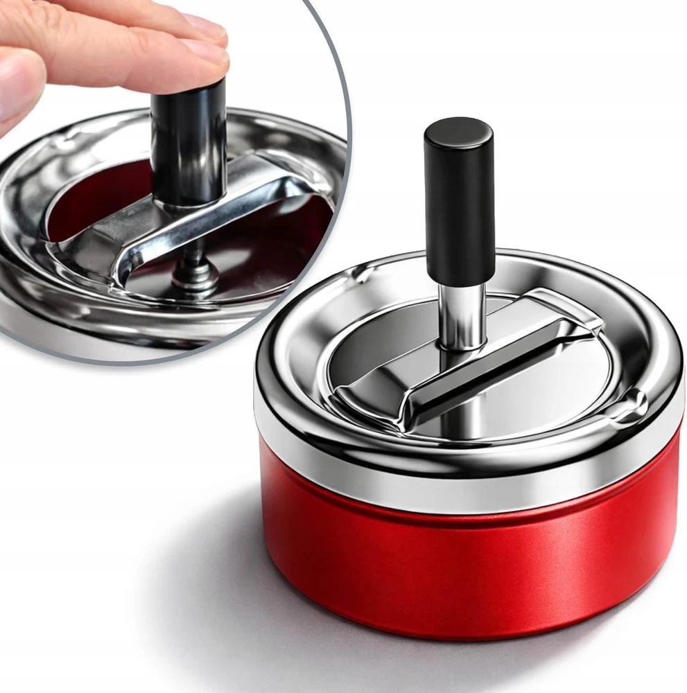 Pasukama metalinė peleninė 9 cm su dangteliu, kad sumažintų kvapus