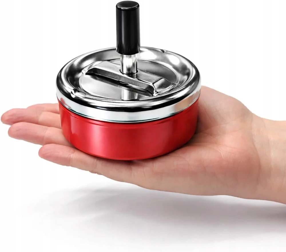 Pasukama metalinė peleninė 9 cm su dangteliu, kad sumažintų kvapus