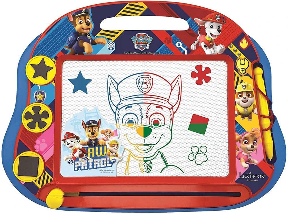 PAT 'PATROUILLE Magic slate A5 format with magnetic accessories for drawing in colors - LEXIBOOK
