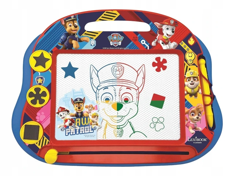 PAT 'PATROUILLE Magic slate A5 format with magnetic accessories for drawing in colors - LEXIBOOK