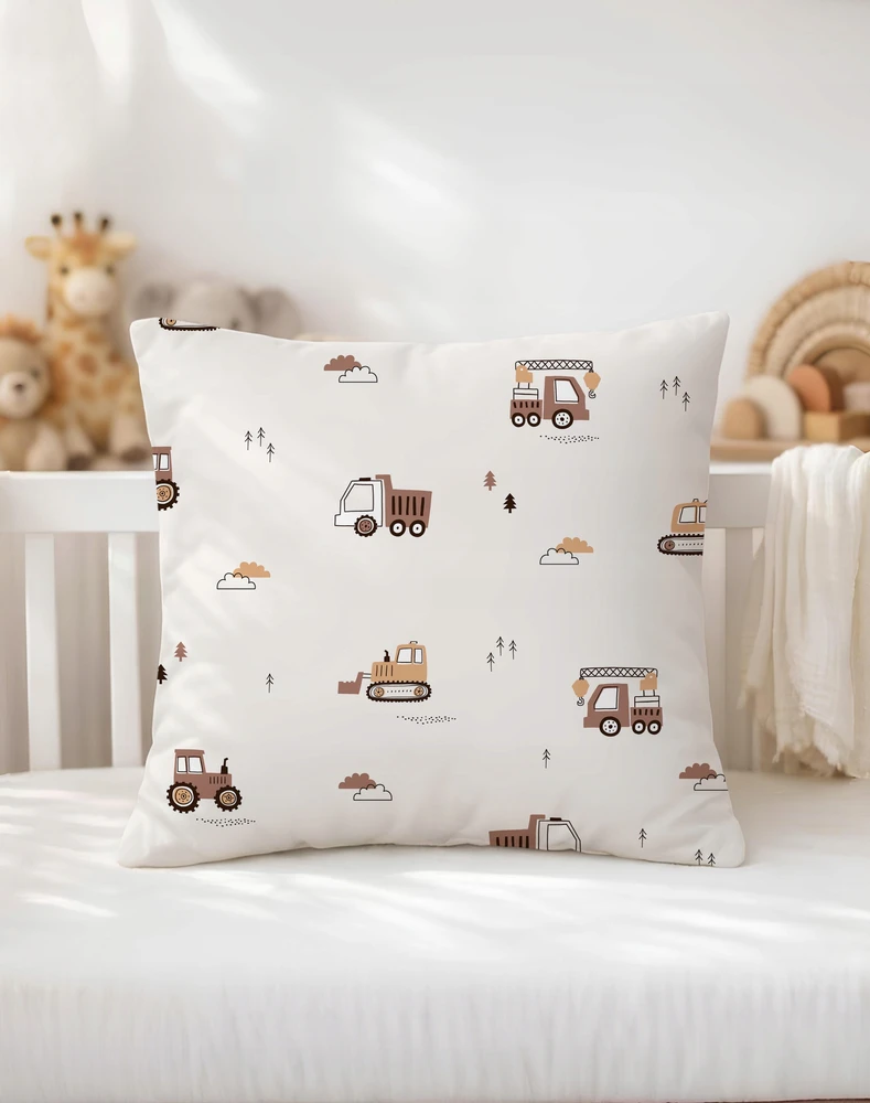 PATALYNĖ 100x135 KŪDIKIO lovelei - smėlio spalvos ekskavatoriai