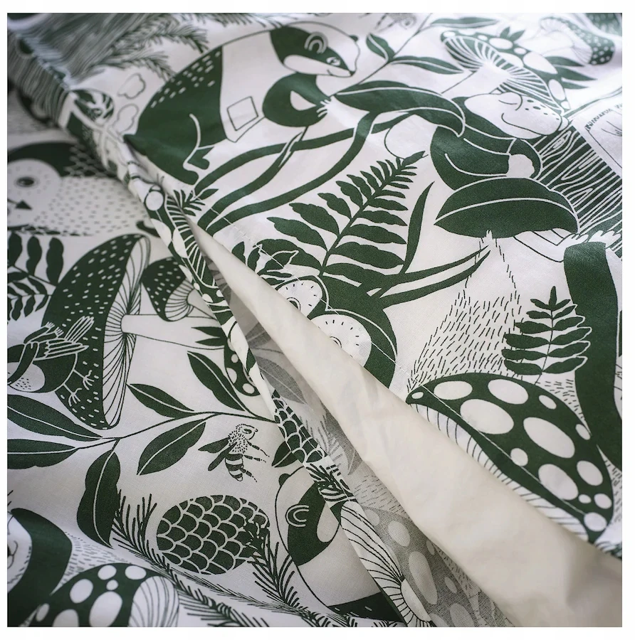 Patalynės komplektas Patalynė 150x200cm vaikams balta žalia wzór las IKEA SKOGSDUVA