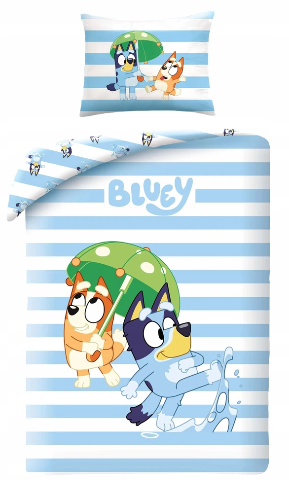 Patalynė dziecięca Bluey 140x200 Halantex 100% medvilnė Mėlyna Bingo pieski