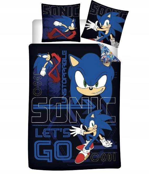 Patalynė niemowlęca bawełniana JEŻ SONIC 100x135 Sonic the Hedgehog