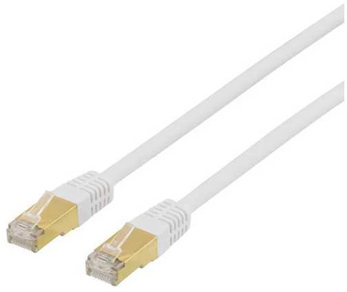 Patch kabelis DELTACO S/FTP Cat7, 3m, 600MHz, Delta sertifikuotas, LSZH, RJ45 jungtys, baltas / STP-73V