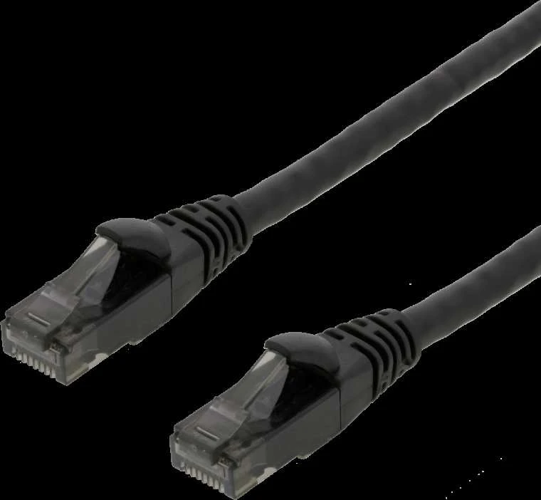 Patch kabelis DELTACO U/UTP High Flex Cat6, 1m, 24AWG, 500MHz, LSZH, juodas / UUTP-1501